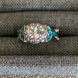 Elegant Silver and Blue Women's Ring